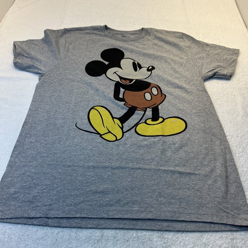 Disney Mickey Mouse Gray Large Micky on Front Men SZ L New
